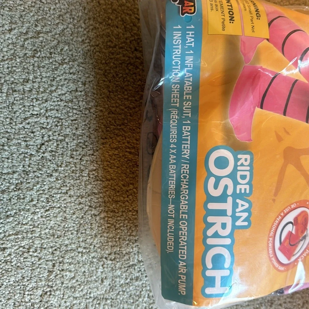Ostrich inflatable kids costume.